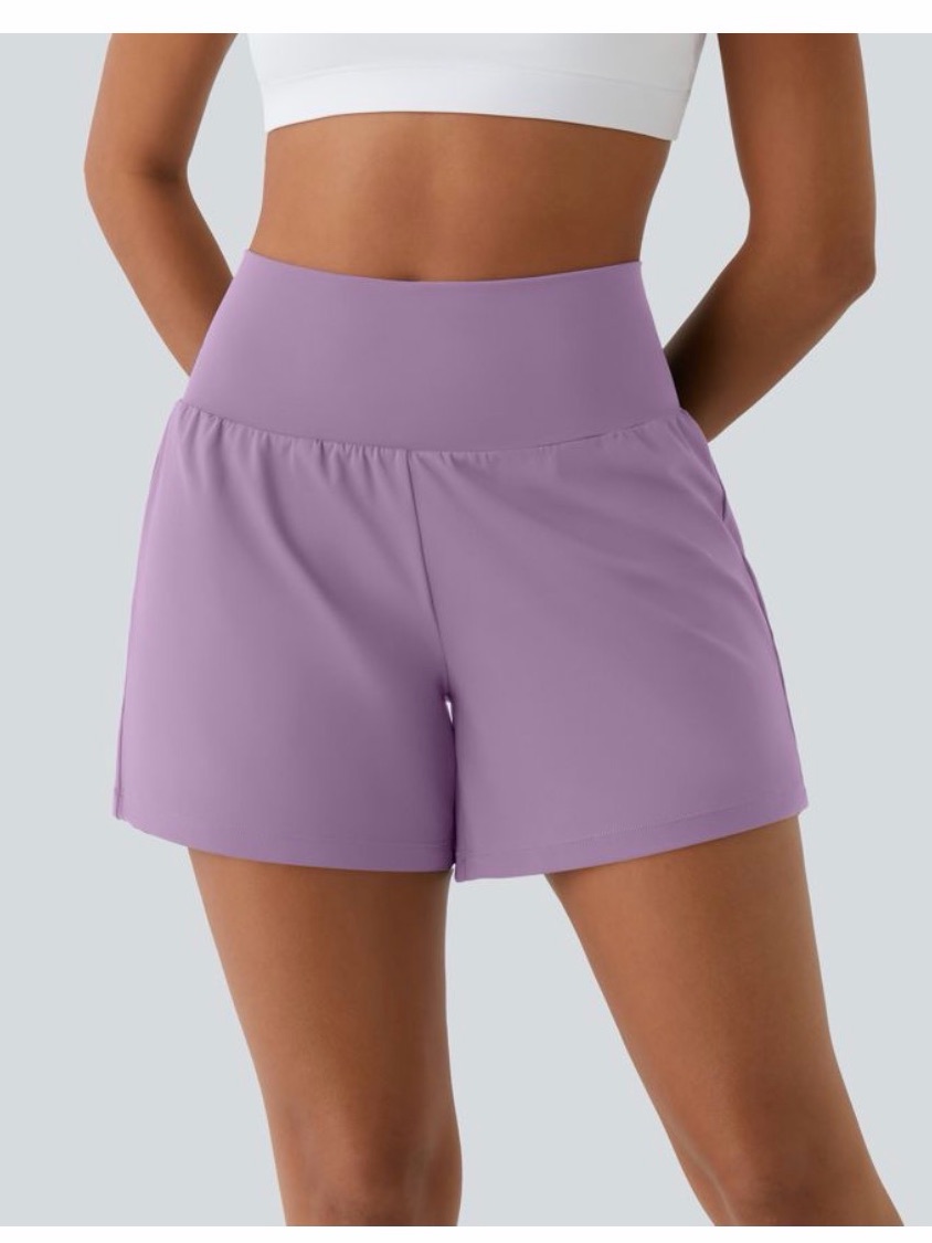 Halara 5â High-Waist Lavender Workout Shorts